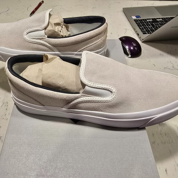 Converse Cons One Star CC Pro A11170C Suede Slip On Cream Skate Shoes MENS 10 - Picture 1 of 12